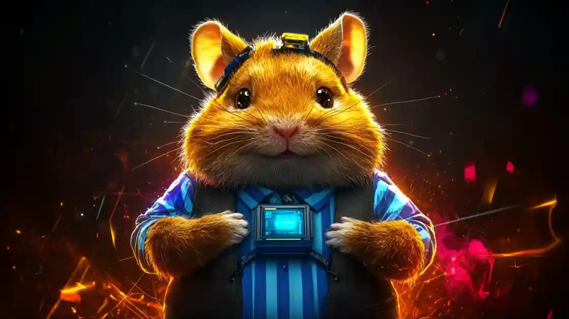 A cute and tech-savvy hamster character wearing a vest and a headset, with a friendly expression, representing the playful and innovative spirit of 499bet.